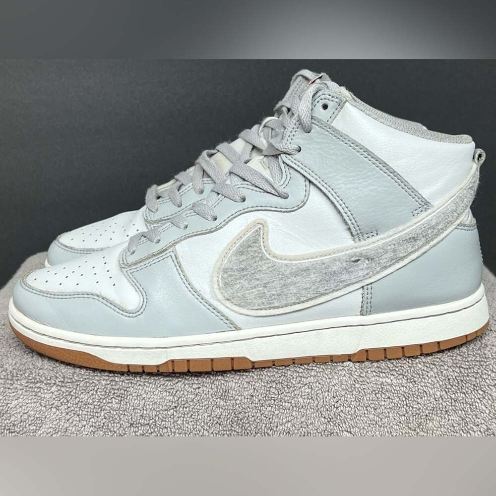 Nike Dunk Hi Retro University Shoes Smoke Gray White DR8805-003 Men's SZ 10